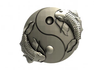 Yin Yang fish pendant 3D Print Model