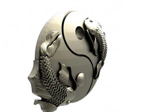 Yin Yang fish pendant 3D Print Model