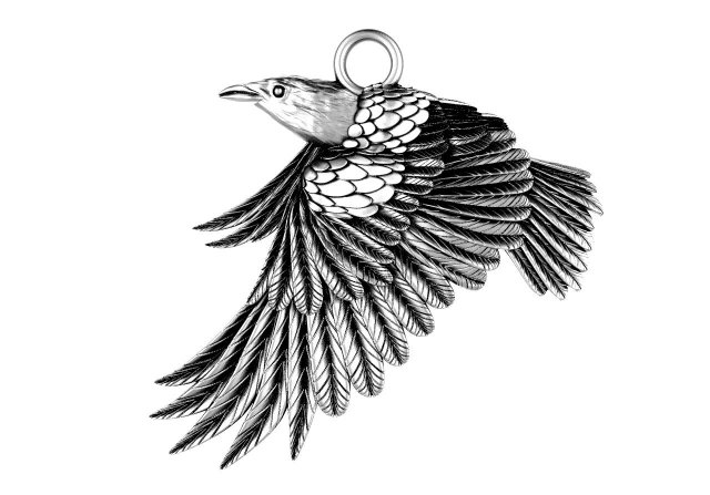 Raven pendant 3D 打印模型 .c4d .max .obj .3ds .fbx .stl .blend