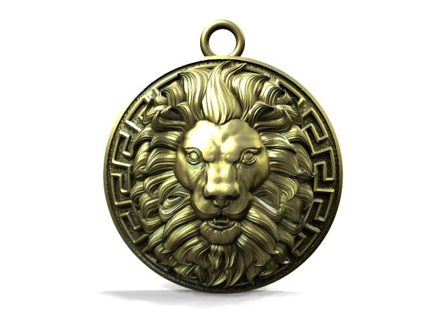 Lion head pendant 3D Print Model .c4d .max .obj .3ds .fbx .stl .blend 