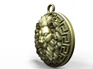 Lion head pendant 3D Print Model