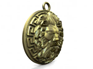 Lion head pendant 3D Print Model