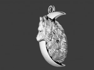 Wolf moon pendant 3D Print Model