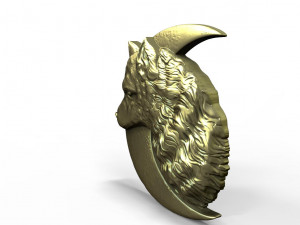 Wolf moon pendant Model Cetak 3D