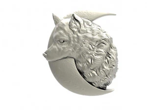 Wolf moon pendant 3D Print Model