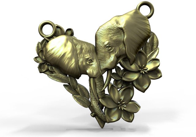 Elephant pendant 3D Print Model .c4d .max .obj .3ds .fbx .stl .blend 