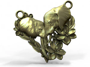 Ciondolo elefante Modello di stampa 3D