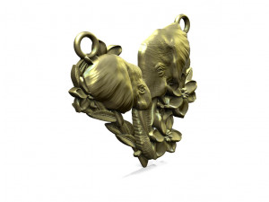 Elephant pendant 3D Print Model