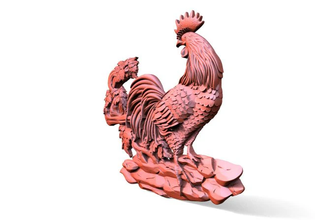 Rooster CNC 3D Print Model .c4d .max .obj .3ds .fbx .stl .blend 