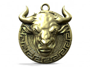Bull pendant 3D Print Model