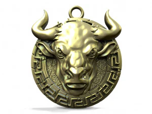 Ciondolo toro Modello di stampa 3D