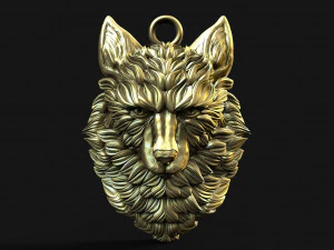 Pendentif loup Modèles 3D en vedette