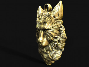 Wolf pendant 3D Print Model