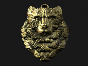 Wolf pendant 3D Print Model