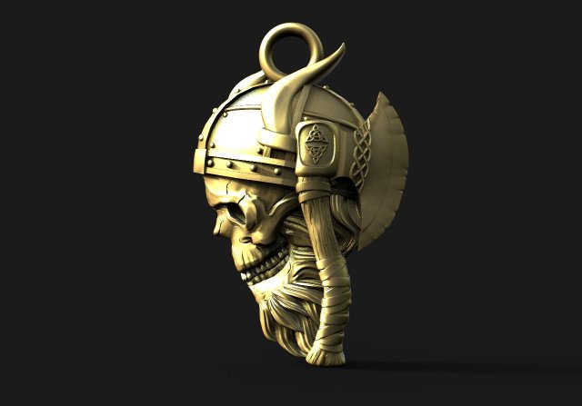 Viking skull pendant 3D Принт Модель .c4d .max .obj .3ds .fbx .stl .blend 