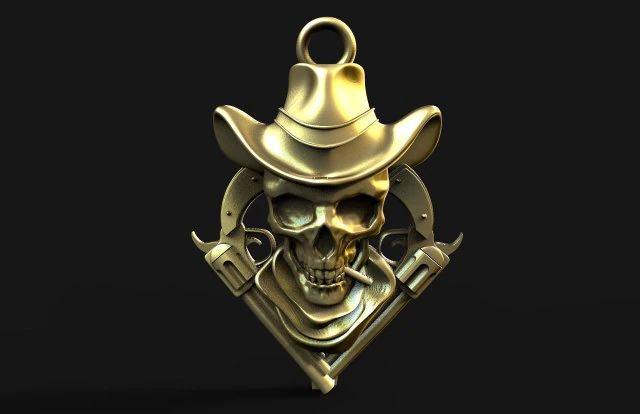 Wild west skull 3D Print Model .c4d .max .obj .3ds .fbx .stl .blend 