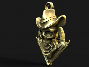 Wild west skull 3D Baskı Modeli