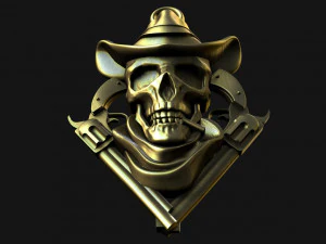 Wild west skull 3D Print Model
