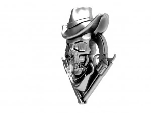 Wild west skull 3D Print Model