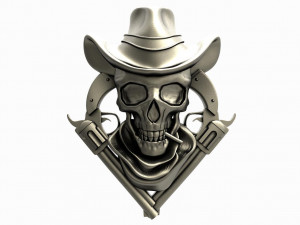 Wild west skull 3D Baskı Modeli