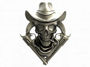Wild west skull 3D Print Model