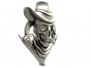 Wild west skull 3D Baskı Modeli