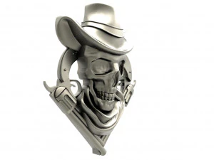 Wild west skull 3D Print Model