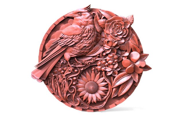 Bird CNC 3D Print Model .c4d .max .obj .3ds .fbx .stl .blend 