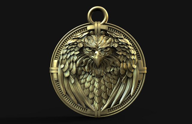 Eagle pendant 3D Print Model .c4d .max .obj .3ds .fbx .stl .blend