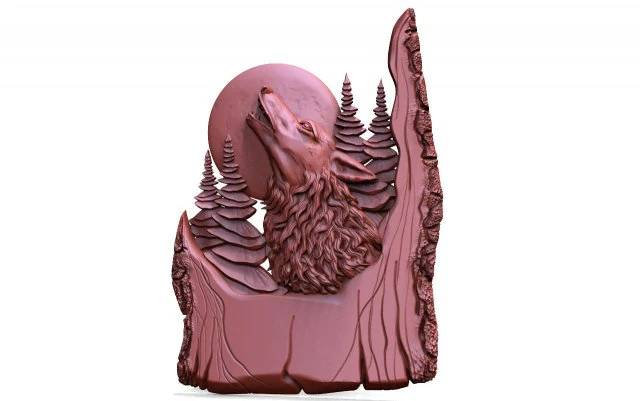 Wolf CNC 3D Print Model .c4d .max .obj .3ds .fbx .stl .blend