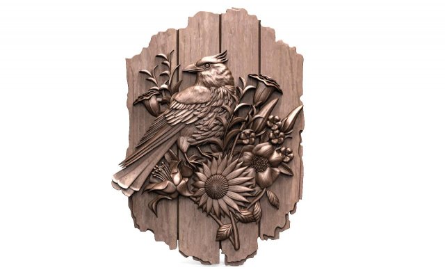 Bird CNC 3D Print Model .c4d .max .obj .3ds .fbx .stl .blend 