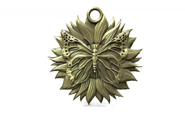 Butterfly pendant 3D Print Model .c4d .max .obj .3ds .fbx .stl .blend
