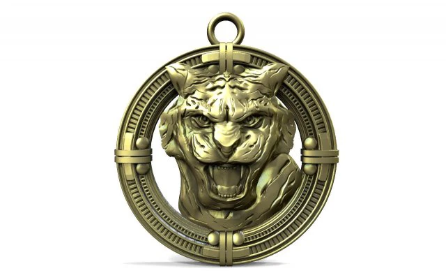 Tiger pendant 3D Print Model .c4d .max .obj .3ds .fbx .stl .blend 