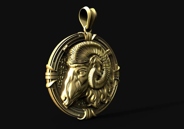 Ram pendant 3D Print Model .c4d .max .obj .3ds .fbx .stl .blend 