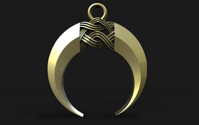 Celtic moon pendant 3D Принт Модель .c4d .max .obj .3ds .fbx .stl .blend 