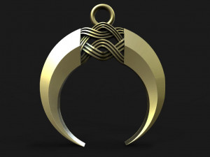 Celtic moon pendant 3D Print Model