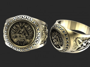 Valknut ring 3Dプリントモデル