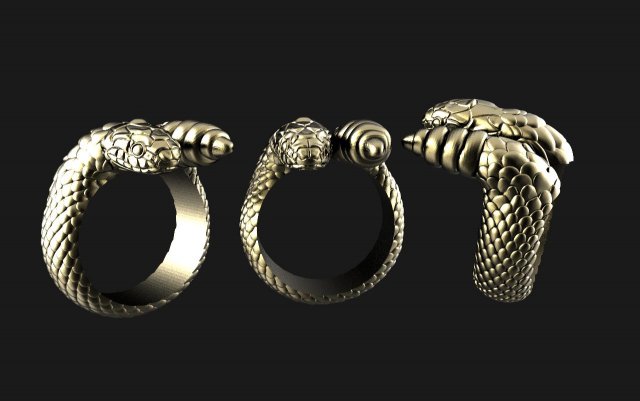 Snake ring 3D Baskı Modeli .c4d .max .obj .3ds .fbx .stl .blend 