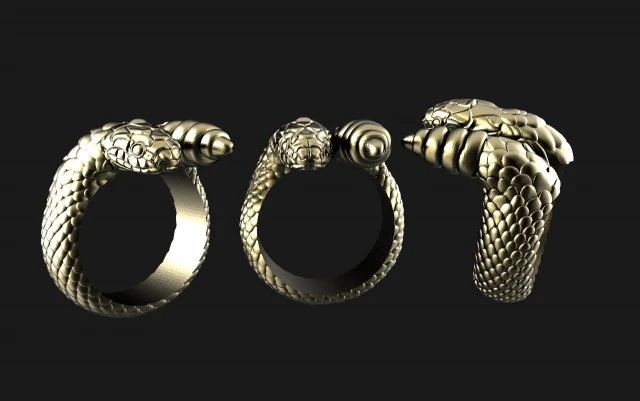 Snake ring 3D Print Model .c4d .max .obj .3ds .fbx .stl .blend