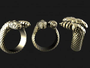 뱀 반지 3D 프린트 모델