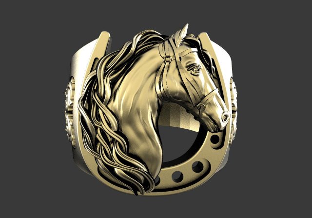Horse ring 3D-printmodel .c4d .max .obj .3ds .fbx .stl .blend 