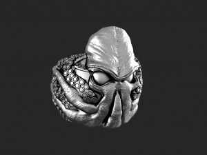 Cthulhu ring Model Cetak 3D