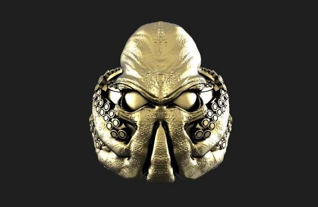 Cthulhu ring 3D Print Model .c4d .max .obj .3ds .fbx .stl .blend 