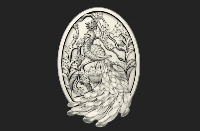 Peacock CNC 3D Принт Модель .c4d .max .obj .3ds .fbx .stl .blend 