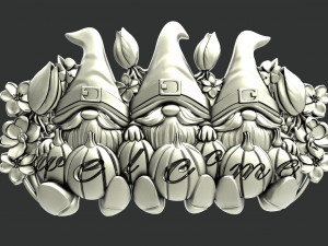 Gnomes welcome sign 3D Print Model