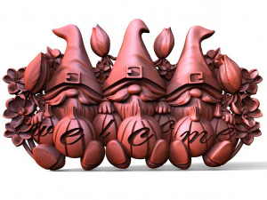 Gnomes welcome sign 3D Print Model