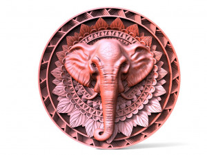 Elephant mandala CNC 3D Print Model