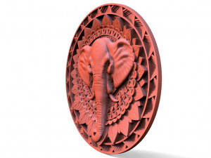 Elephant mandala CNC Model do druku 3D