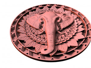 Elephant mandala CNC Model do druku 3D