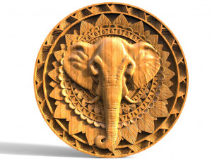 Elephant mandala CNC Model do druku 3D